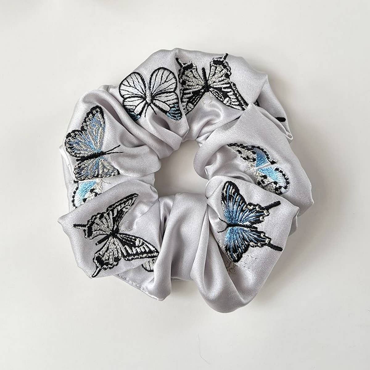 SATIN HEAVY EMBROIDERY BUTTERFLY HAIR ACCESSORY