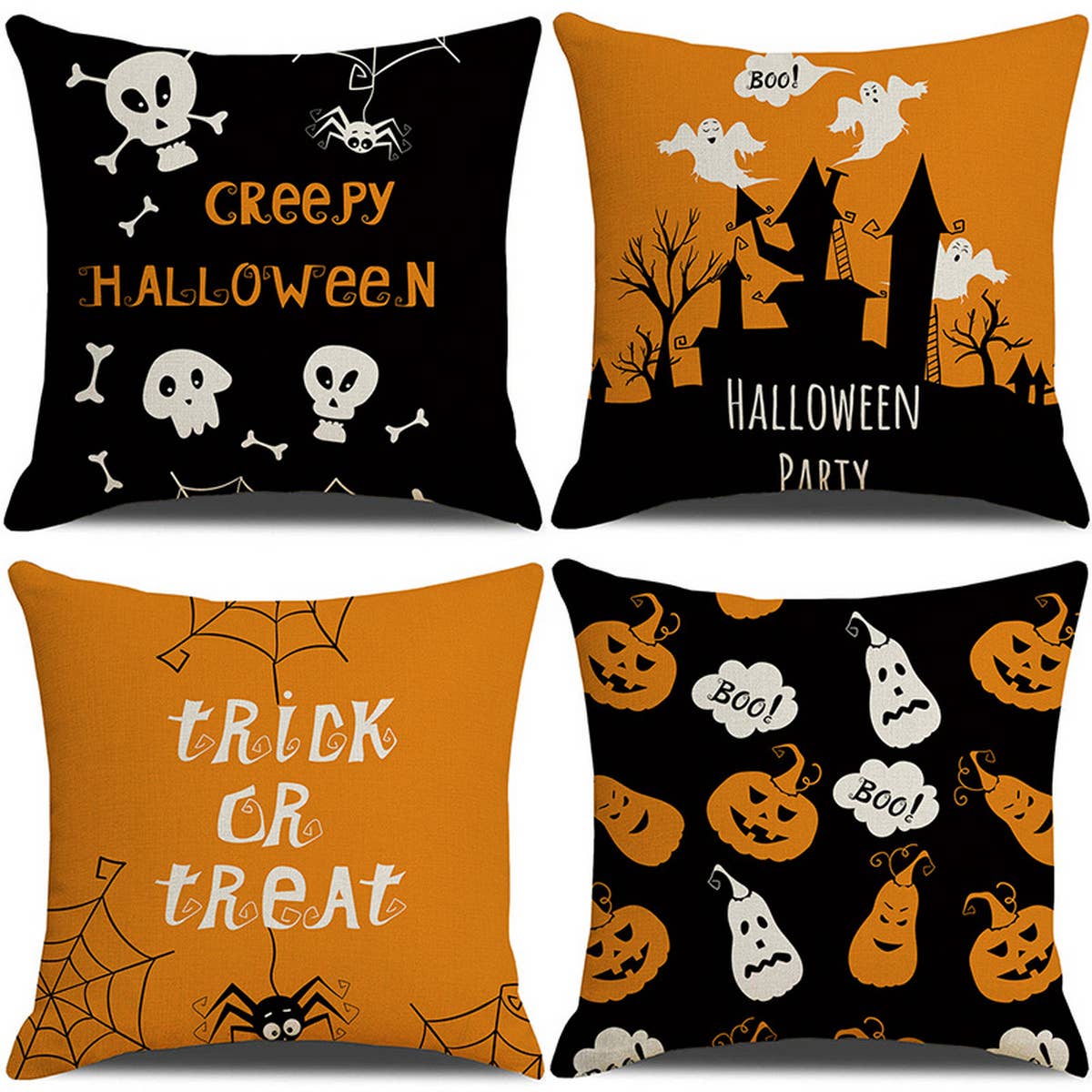 FUNNY LETTER PRINT HALLOWEEN PUMPKIN PILLOWCASE