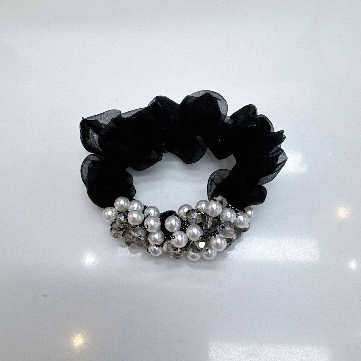 Sweet Crystal Pearl Scrunchie New Simple Hair Tie