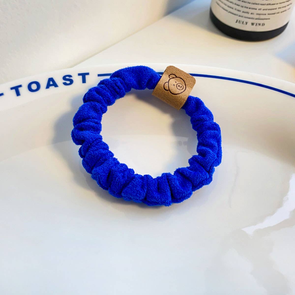 High-elasticity colored suede bear hair band