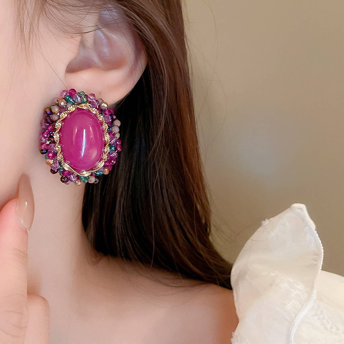 ELLIPTICAL FASHION RETRO EARRINGS