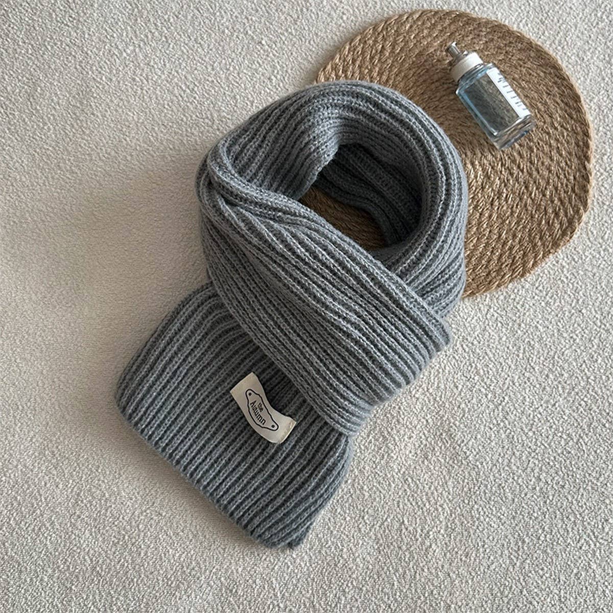 Solid Color Knit Scarf - Unisex Winter Essential_CWASC2280