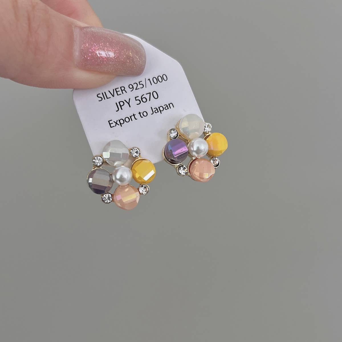 HIGH-END CRYSTAL FLOWER STUD EARRINGS