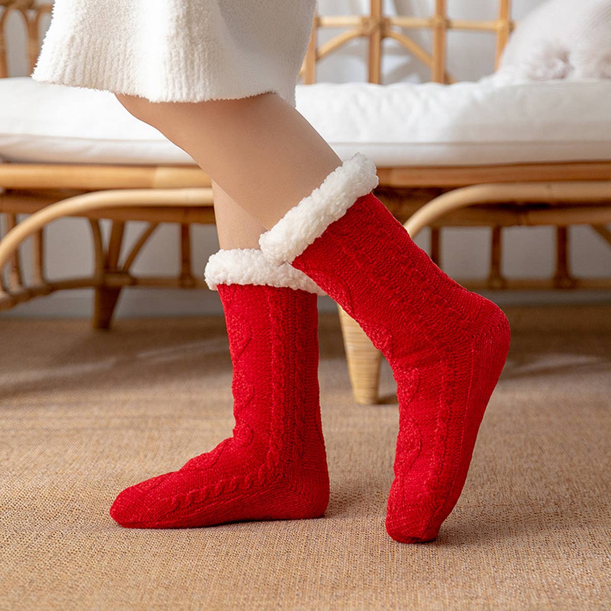 THERMAL LEG WARMERS PLUSH INDOOR SLIPPERS