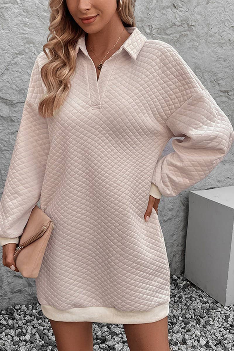SOLID COLOR TURTLENECK SWEATDRESS_CWDSD2416