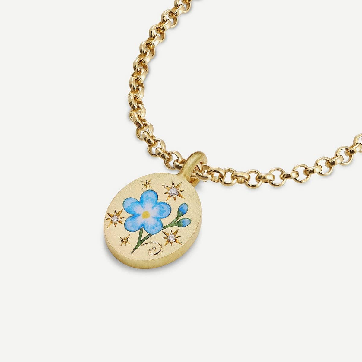 Stainless steel hand-painted flower necklace_CWMM5661