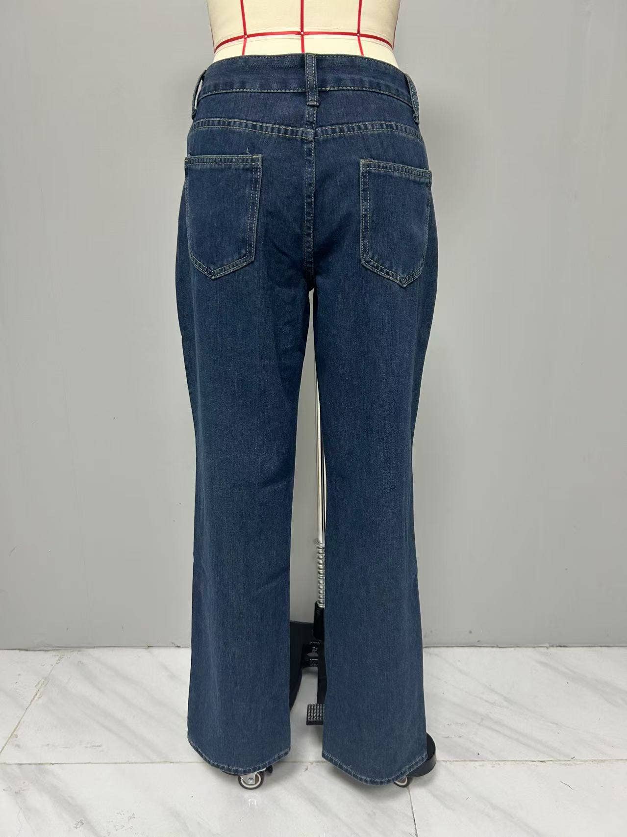 STYLISH RETRO STRAIGHT-LEG BAGGY DENIM PANTS