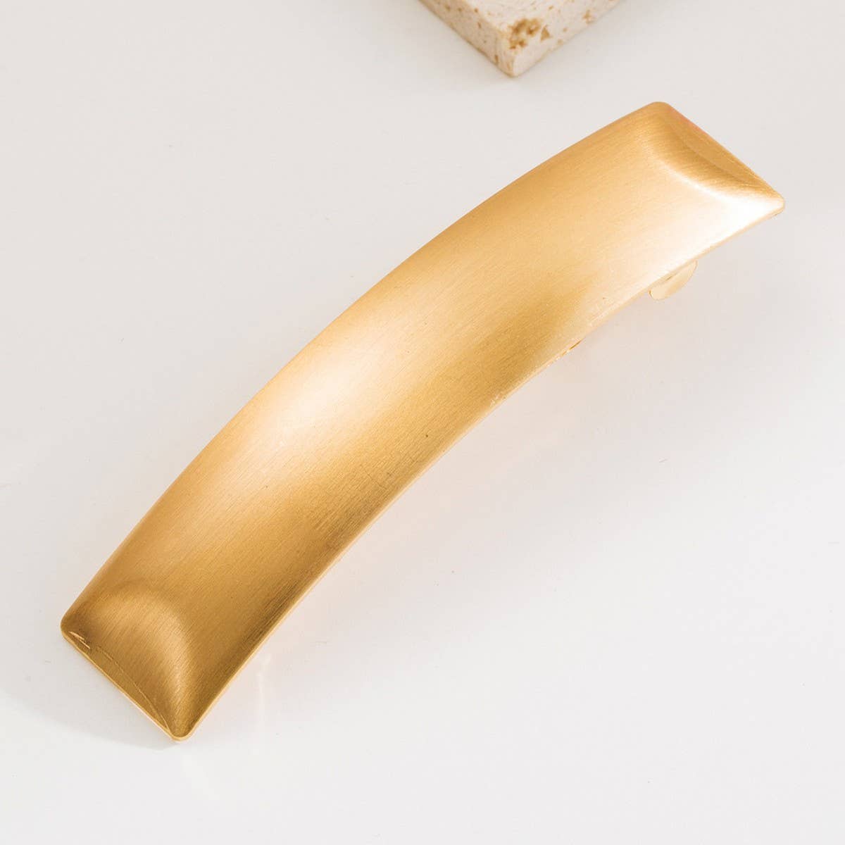 Gold Brushed Metal Spring Hair Clip for Ponytails