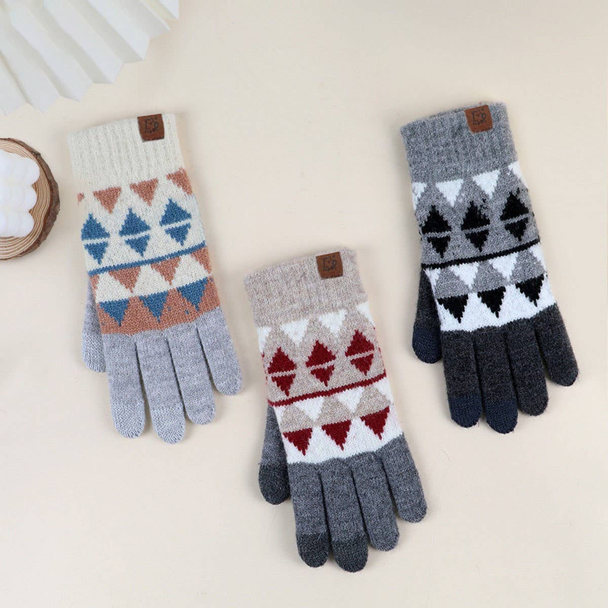 WINTER WARM KNITTED TOUCH SCREEN GLOVES FOR WOMEN_CWAG0402