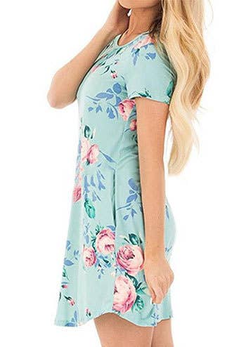 PRINT DRESS WITH IRREGULAR HEM