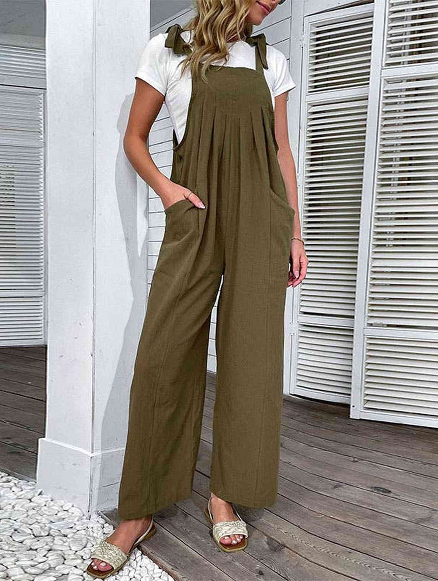 COTTON AND LINEN PLEATED JUMPSUIT_CWSJS0622