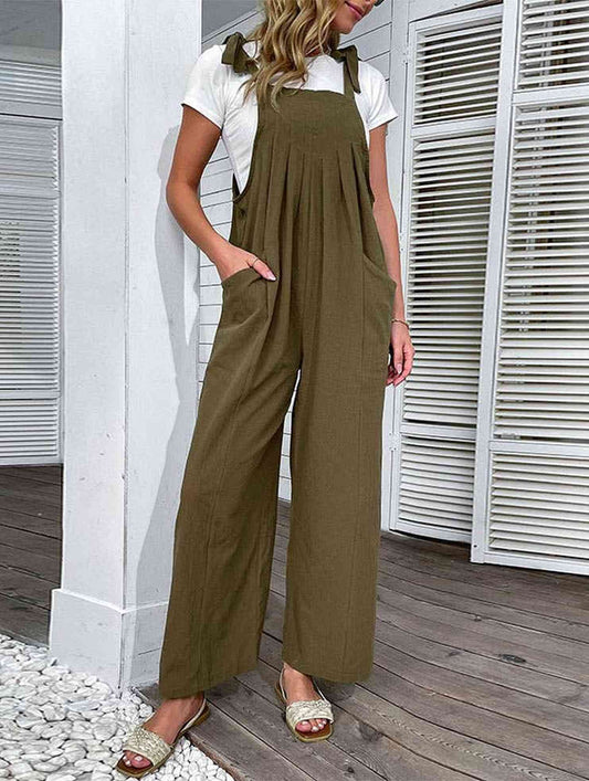 COTTON AND LINEN PLEATED JUMPSUIT_CWSJS0622