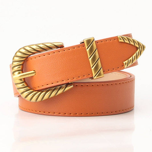 Versatile needle buckle belt with threaded belt