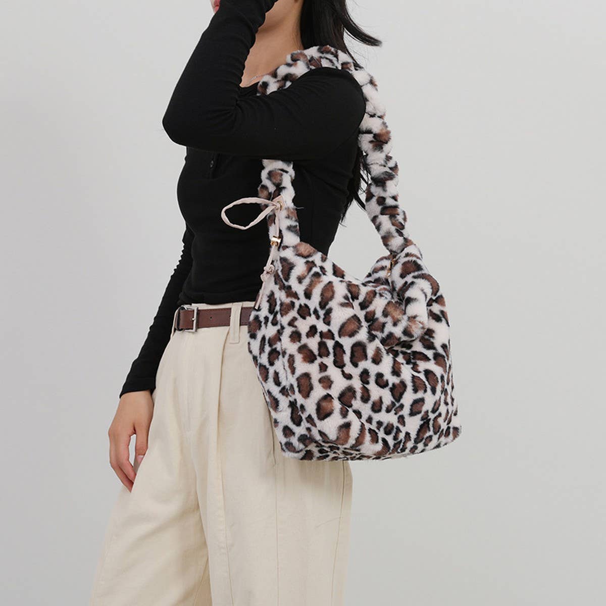 WINTER FASHION SHOULDERBAG LARGE CAPACITY PLUSH BAG_CWAB3917