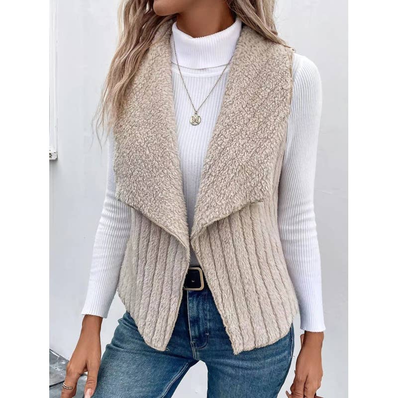 FASHION CASUAL SIMPLE SOLID COLOR SLEEVELESS VEST