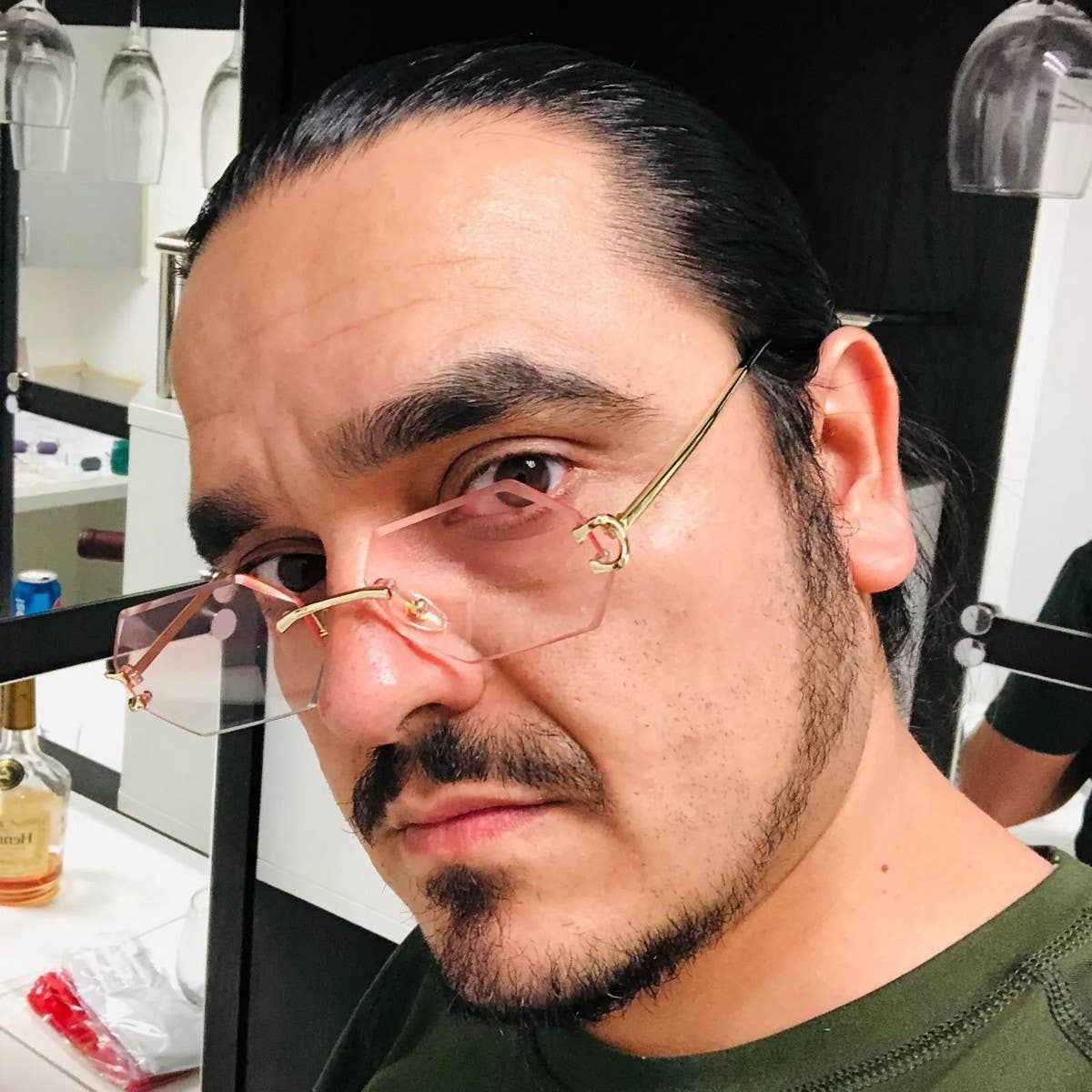 VINTAGE RIMLESS DIAMOND CUT SUNGLASSES