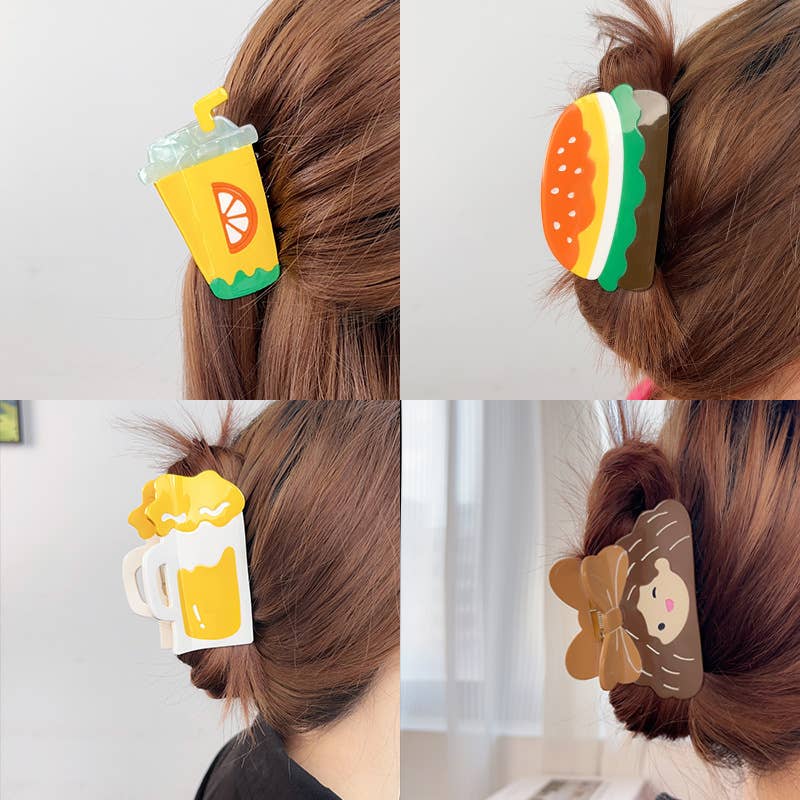 Summer fruit hamburger with acetic acid hair clip