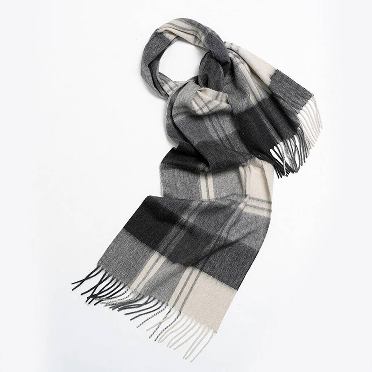 Nordic Plaid Wool Scarf ??Warm Winter Couple Wrap_CWASC2357