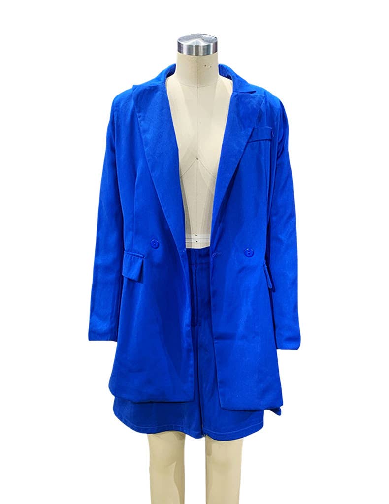 FASHION LONG-SLEEVED SUIT SHORTS TWO-PIECE SET