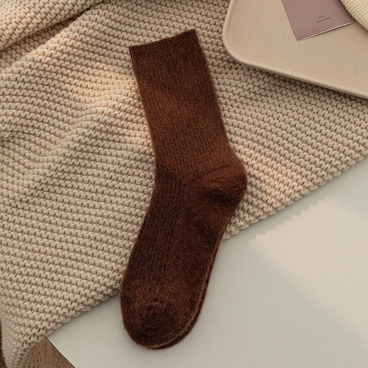 AUTUMN AND WINTER SOLID COLOR ALL-MATCH PILE SOCKS_CWMS1048