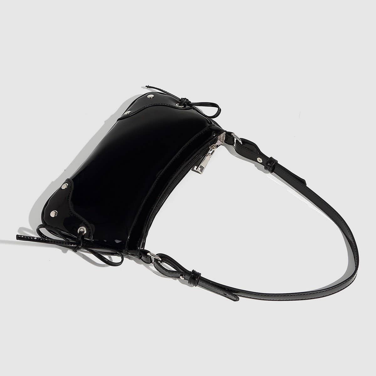 Solid Bowknot Shoulder Bag for Women_CWAB5683