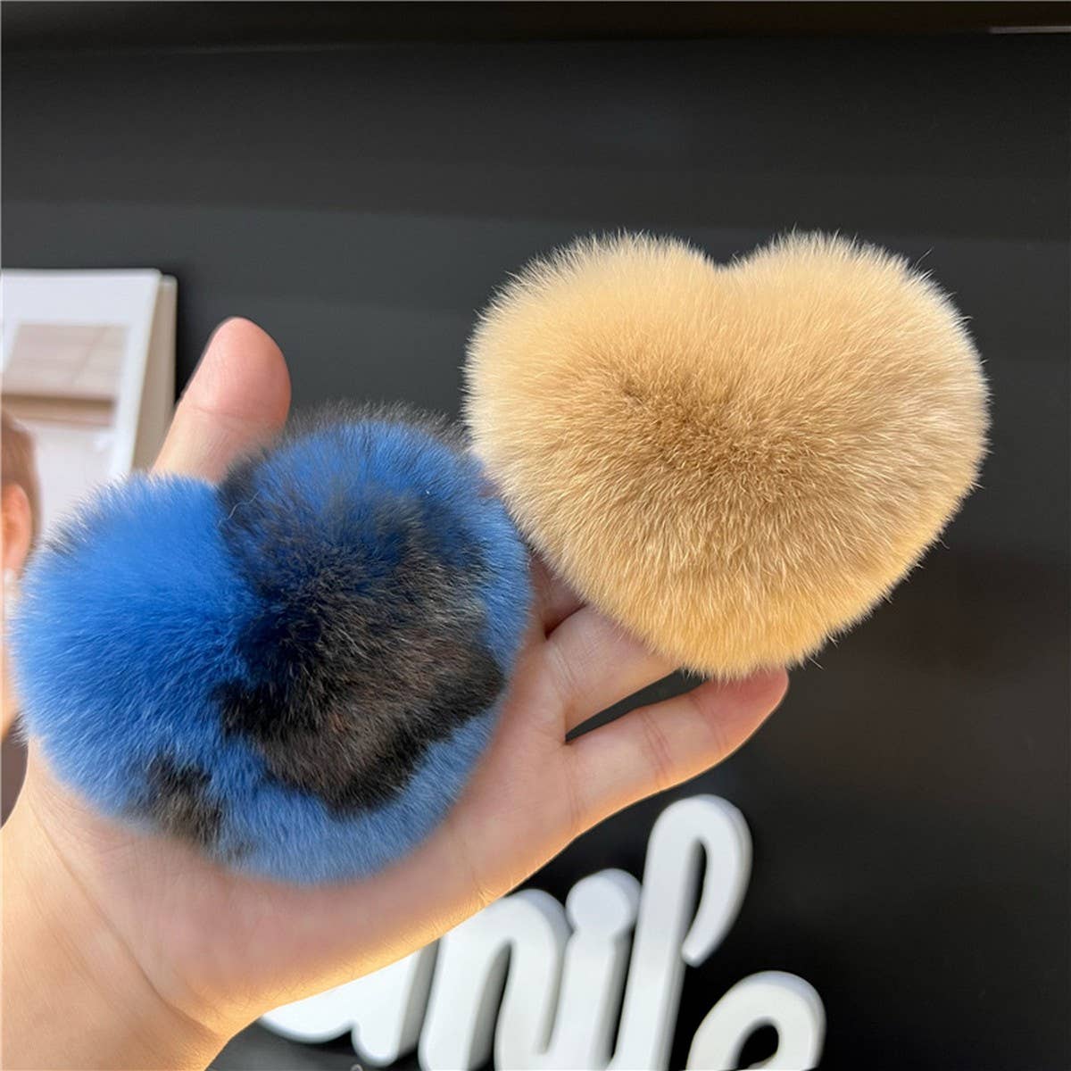 Cute Rex Rabbit Heart Hair Clip - Fluffy BB Pin