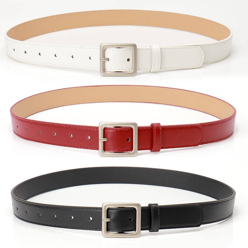 High-end retro square-buckle women's belt