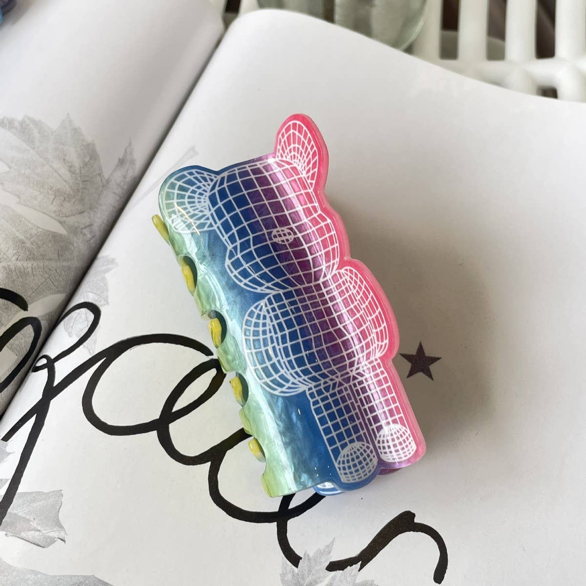 CWAHA1546_DREAM COLOR HAIR CLAW CLIP,BEAR,MERMAID,LINE