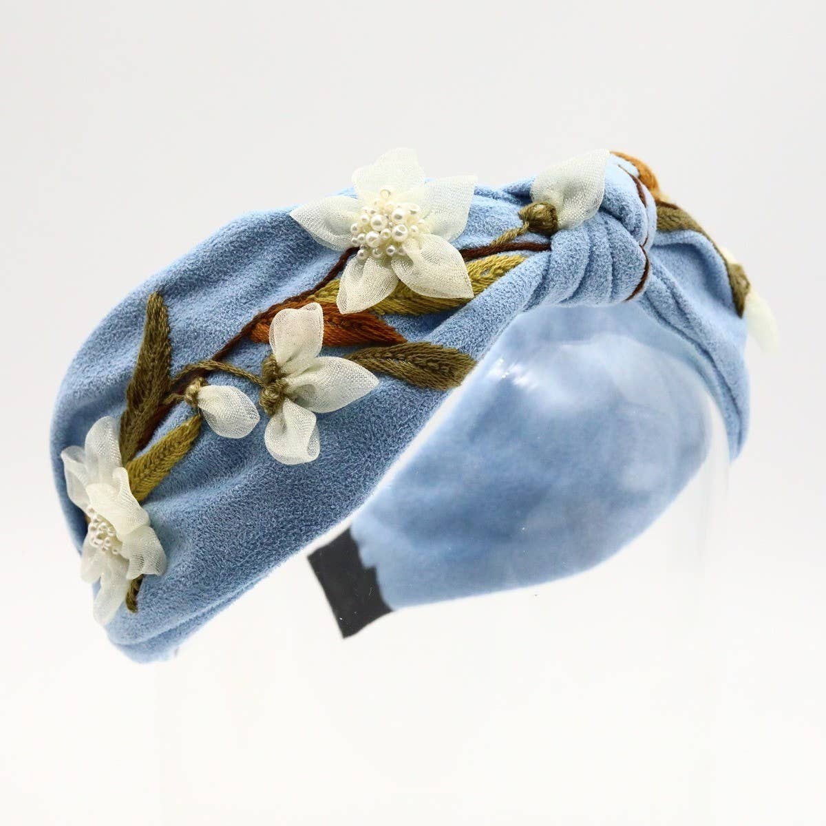 Vintage Handcrafted Pearl White Flower Headband