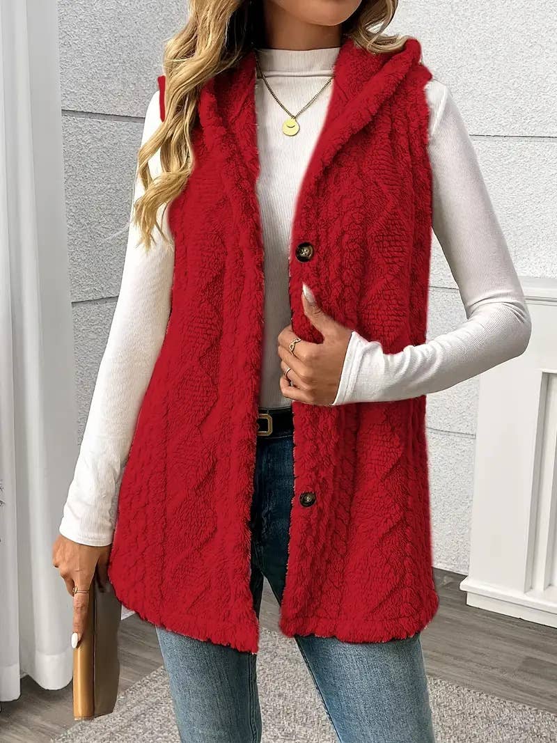 Double-sided plush single-breasted cardigan