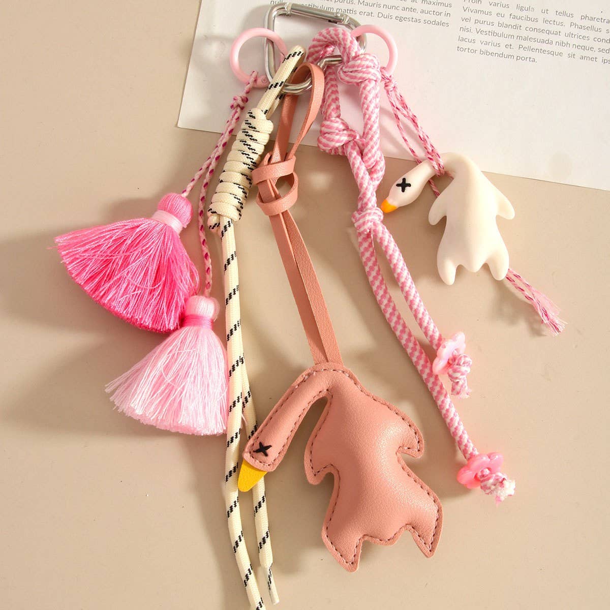 Creative Color-Changing PU Duck Keychain Charm