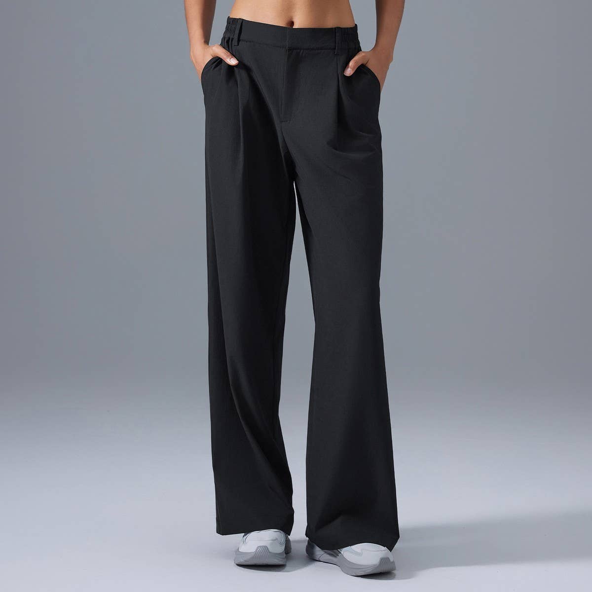 High Waist Drapey Wide-Leg Suit Pants for Women