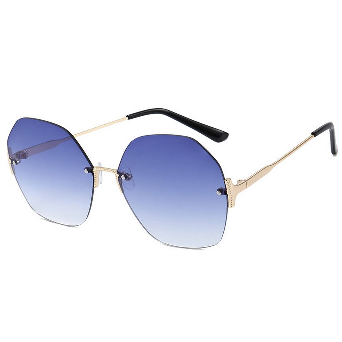 Frameless Geometric T-Bar Sunglasses for Women