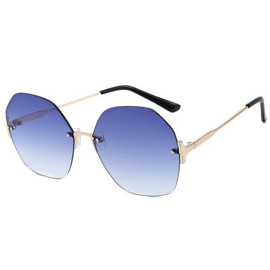 Frameless Geometric T-Bar Sunglasses for Women