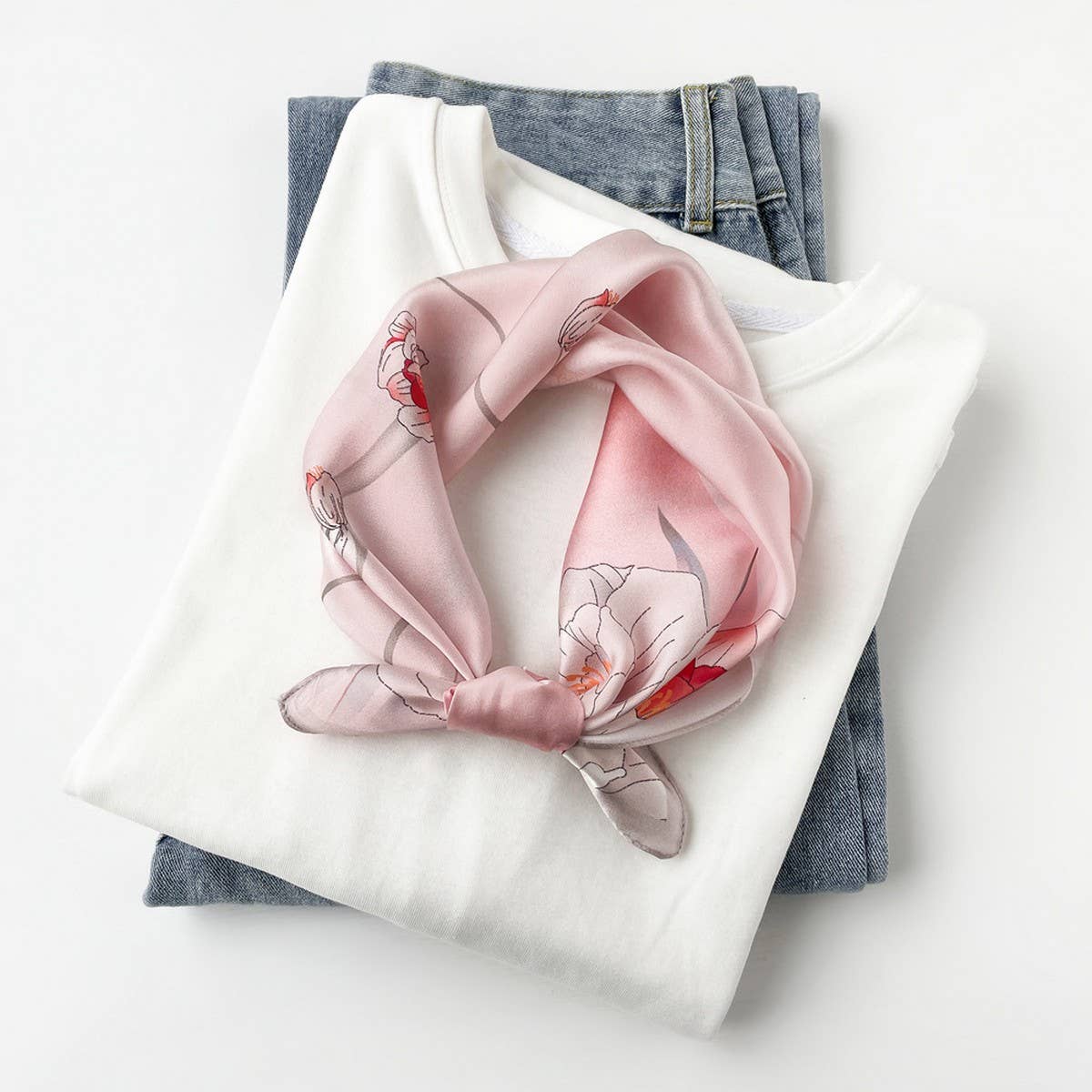 Silk Square Scarf ? Elegant Chinese Floral Print