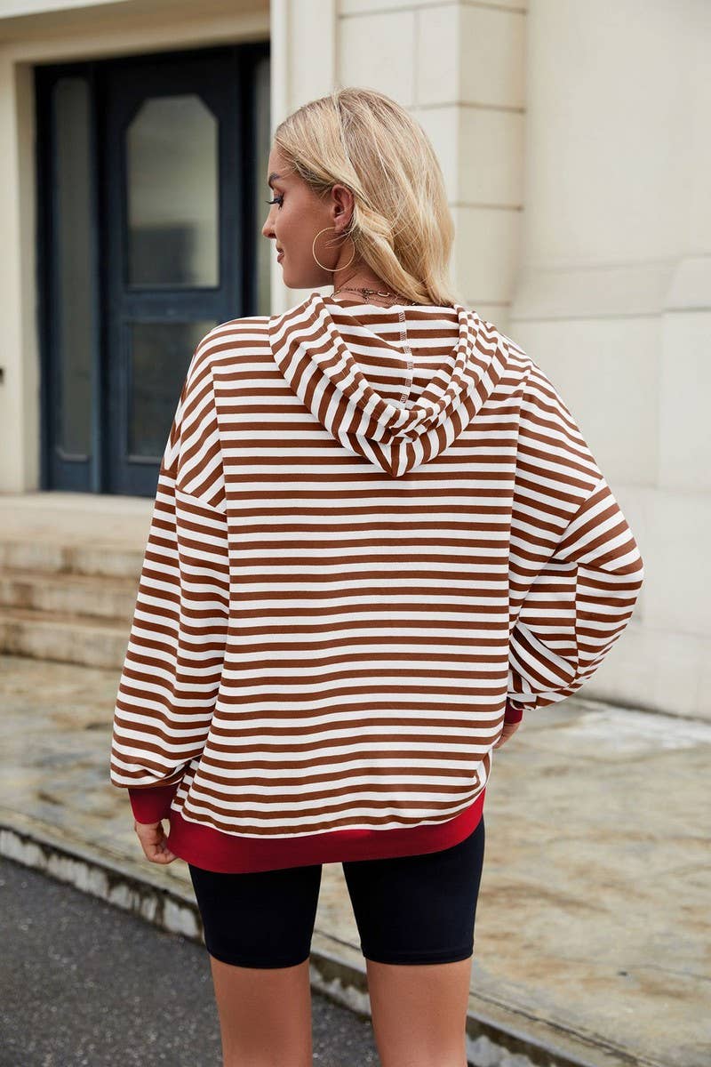 CWOHOL0726_HOODED COLORBLOCK STRIPED POCKET SWEATSHIRT