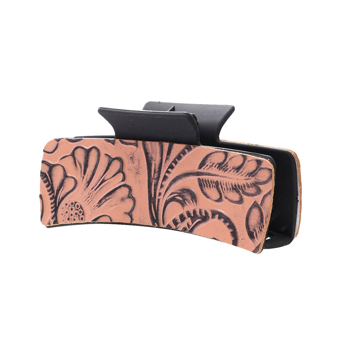 leather solid color printed textured hair claws