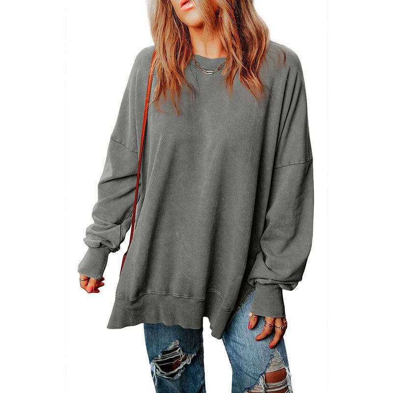 SOLID COLOR LOOSE PULLOVER FASHION SIMPLE HOODIE
