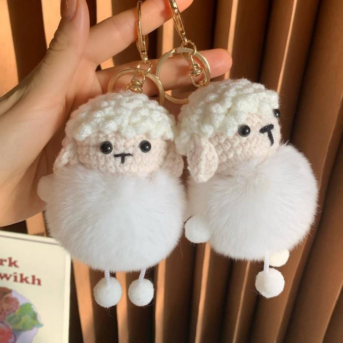 CUTE SMALL WOOL PLUSH BAG PENDANT CAR KEYCHAIN