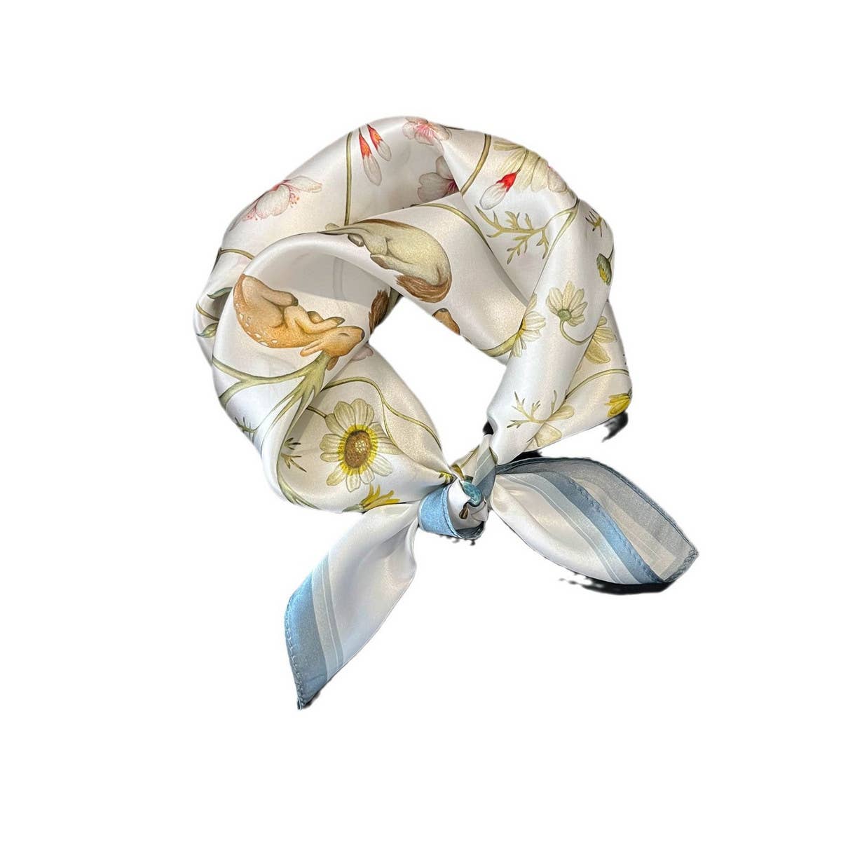 Simple Floral Silk Scarf ??100% Mulberry Silk_CWASC0552