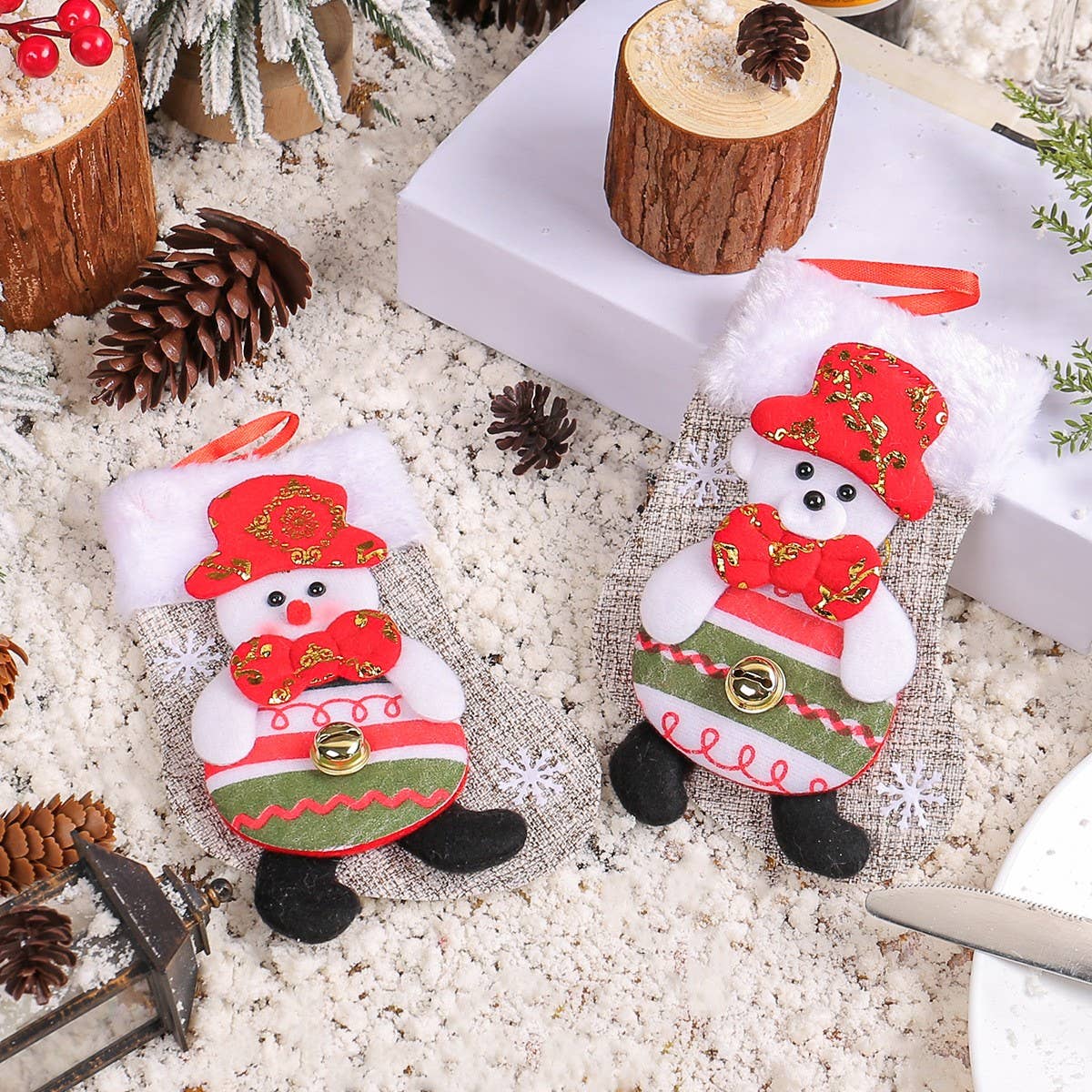 CHRISTMAS CARTOON PLUSH DOLL SOCKS CANDY GIFT BAG