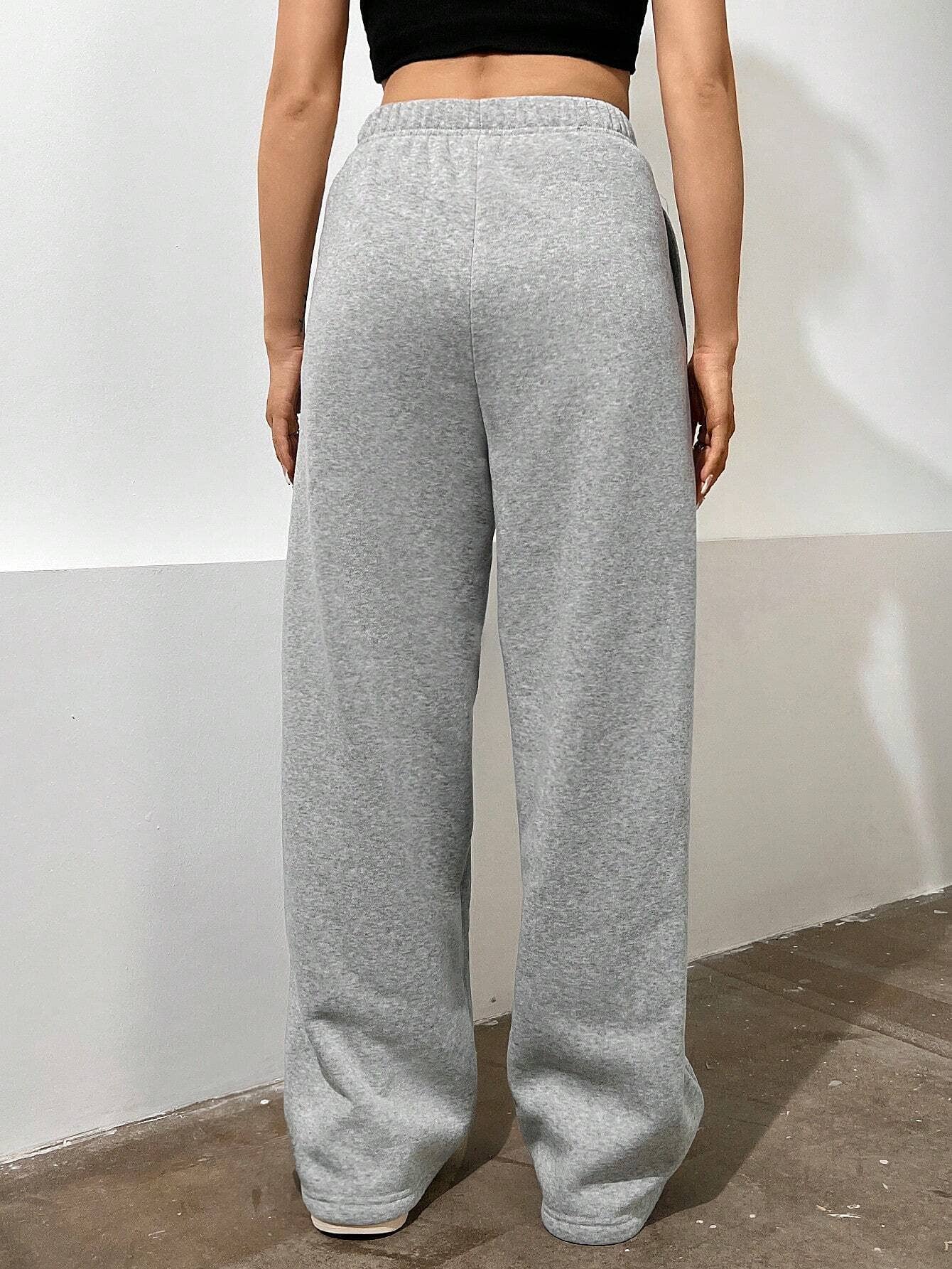 SIMPLE HIGH-WAISTED BAGGY SLIMMING CASUAL PANTS