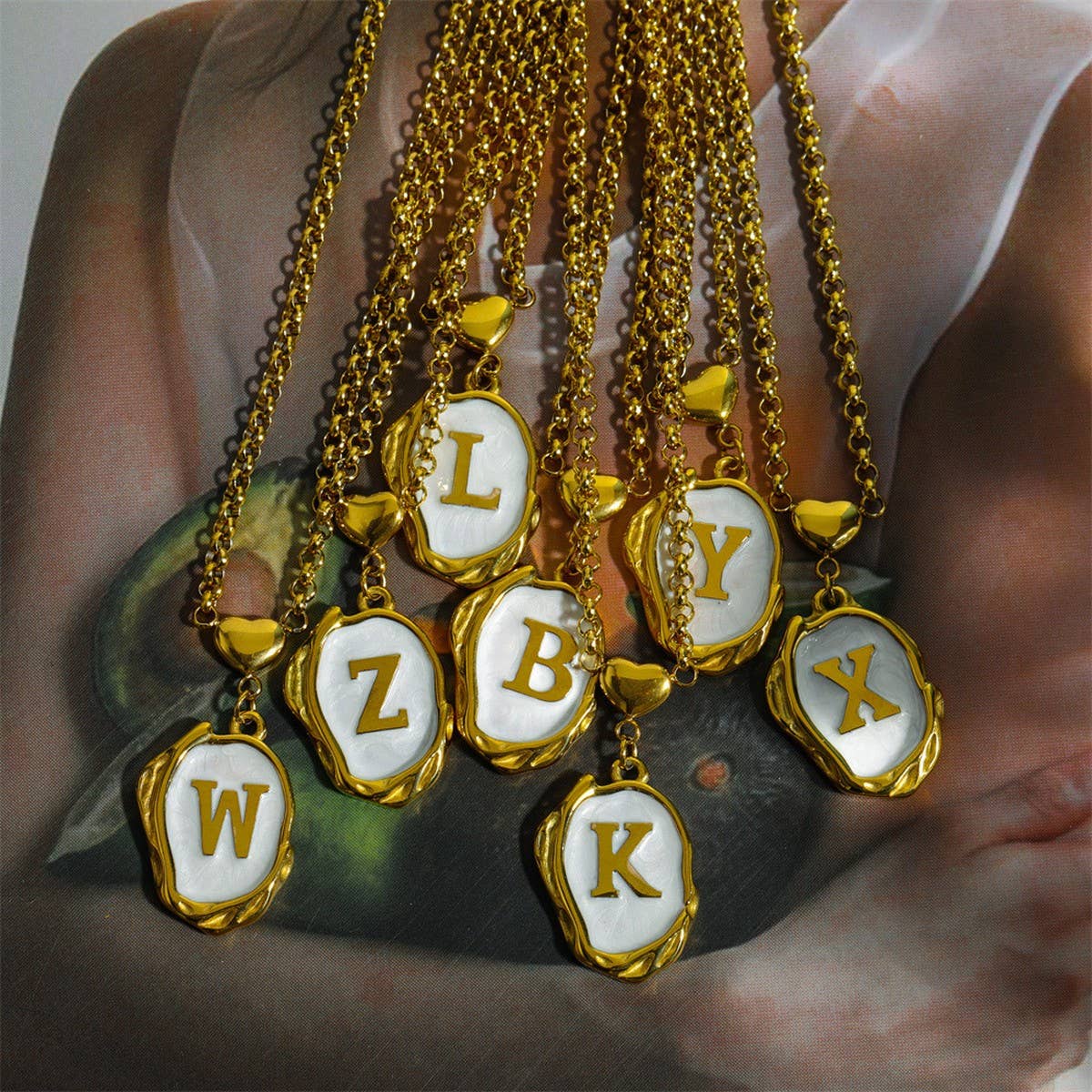 NEW 26 LETTERS OIL DROP THREE-DIMENSIONAL NECKLACE
