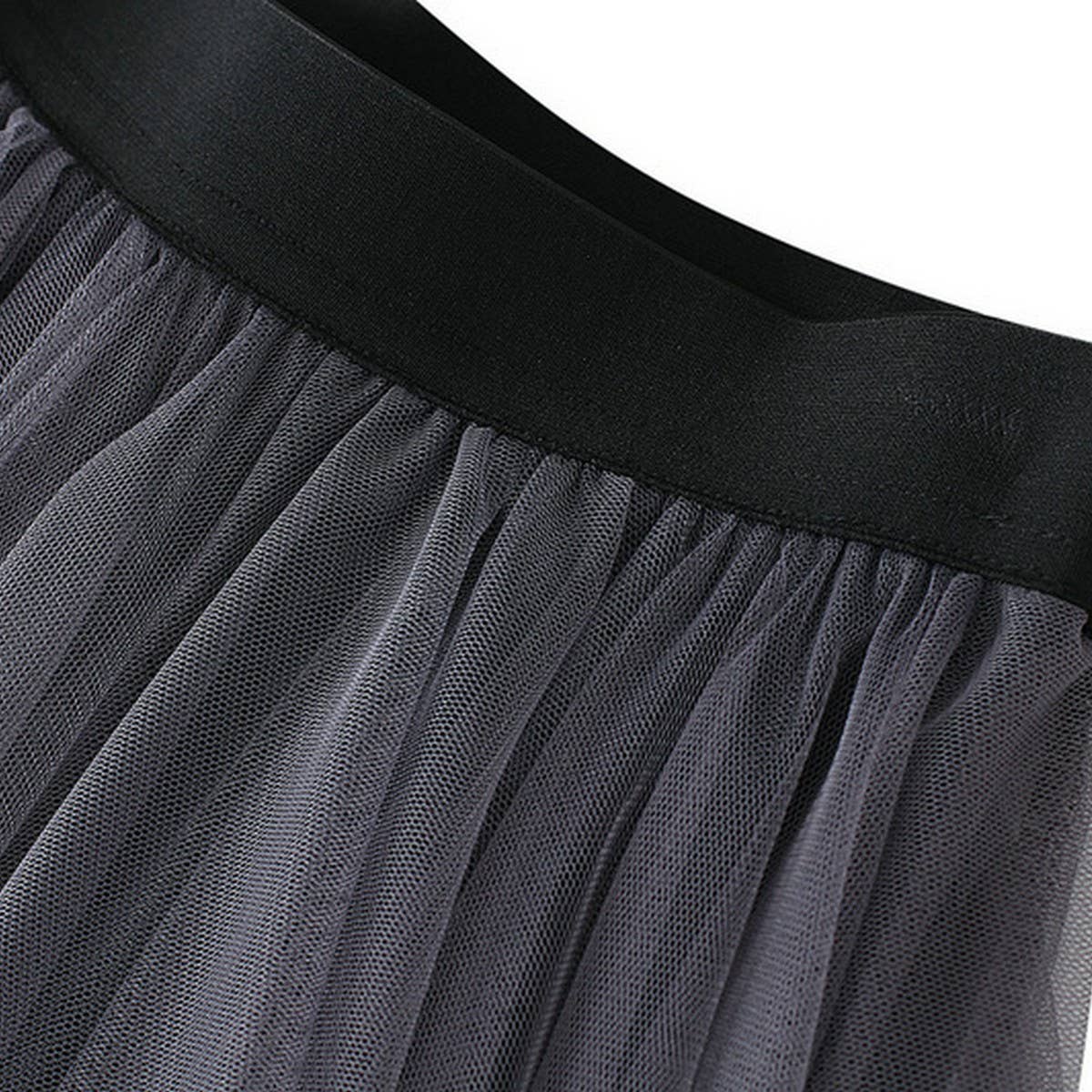 10 COLORS ELASTIC WAIST TIERED TULLE MESH SKIRT_CWBLS0396