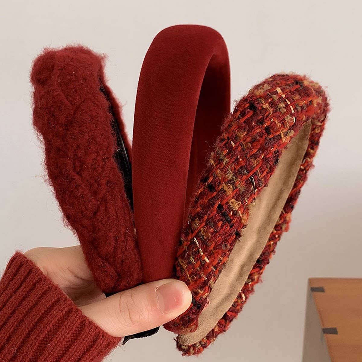 Christmas Red Headband,Retro Elegant Winter Style