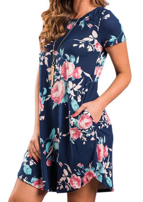 PRINT DRESS WITH IRREGULAR HEM