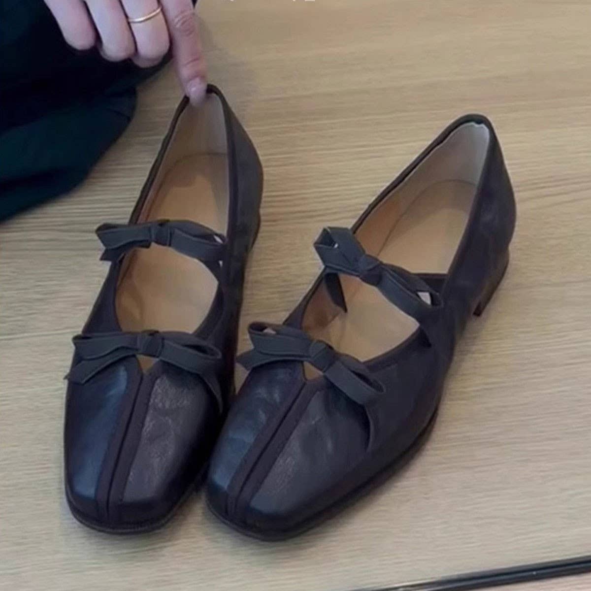 Lambskin Ballet Flats with Bow Detail