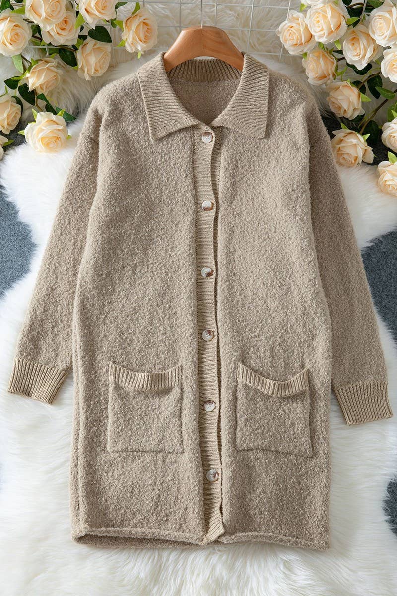 CWOCAL00708_CASUAL OVERSIZED DROP SHOULDER KNIT CARDIGAN