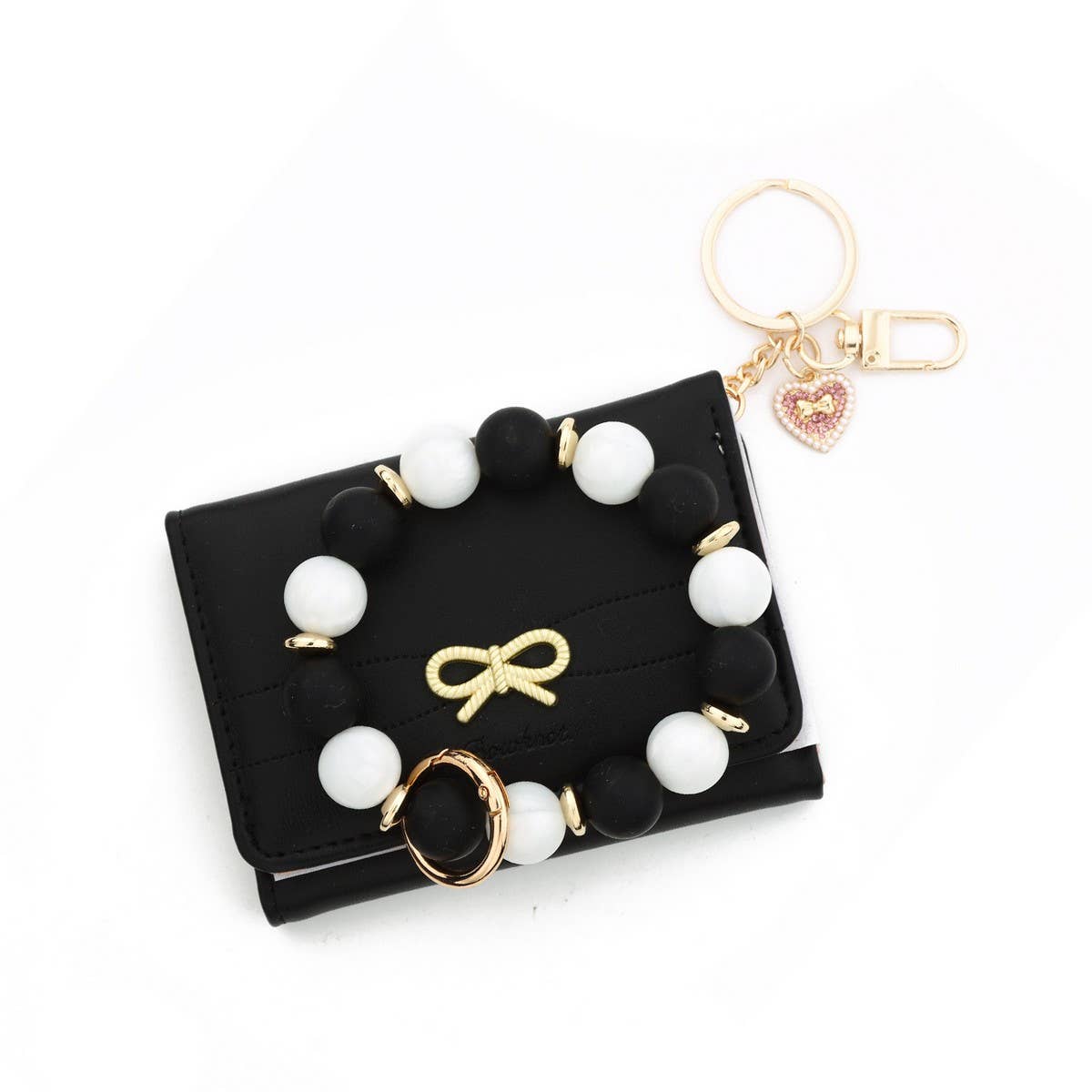 Butterfly Card Wallet with Heart & Bead Keychain_CWAB4969