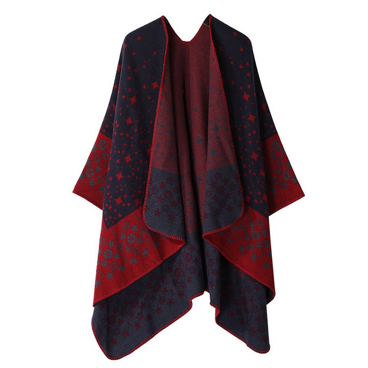 THICKENED CASHMERE SHAWL AND LONG CAPE